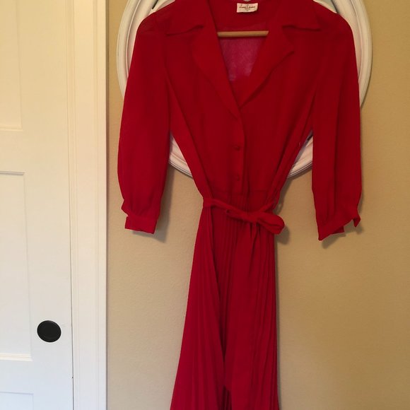 Leona Edmiston Sheer Raspberry Red Frock - Picture 10 of 11